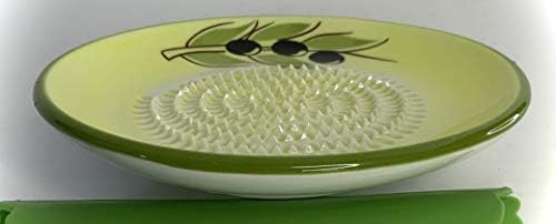 BonCera, Premium Ceramic Garlic Grater Plate Set - Yellow Olive