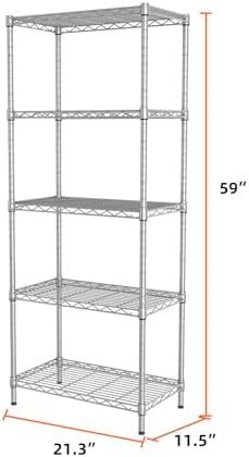 SINGAYE 5 Metal Shelves Wire Shelving Storage Shelf Adjustable Unit Pantry
