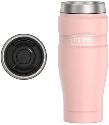THERMOS Stainless King Stainless Steel Tumbler, 16oz, Matte Pink