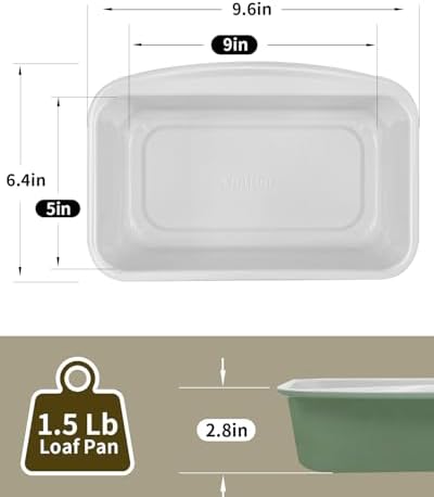 Nonstick Ceramic Bread Loaf Pan with Handle, Fern