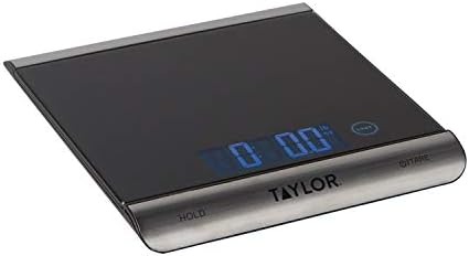 Taylor 3851 High-Capacity Digital Kitchen Scale, 33 lb, Black (Pack of 4)