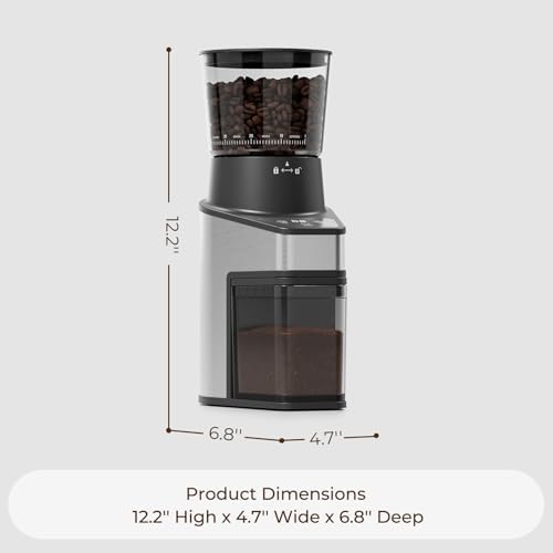 Conical Burr Coffee Grinder, 60 Settings, Anti-Static, Black