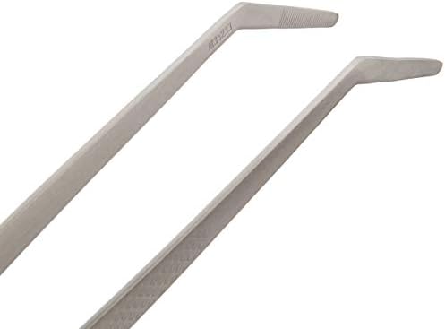 Mercer Culinary 18-8 Stainless Steel Precision Plus Chef Plating Tong, Curved Tip, 11-3/4 Inch