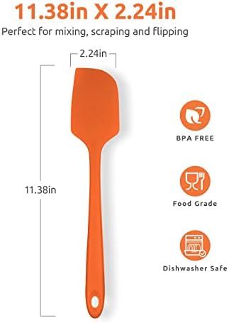 U-Taste Silicone Large Spatula, 600ºF High Temp Bowl Scraper, 11.38"/Orange
