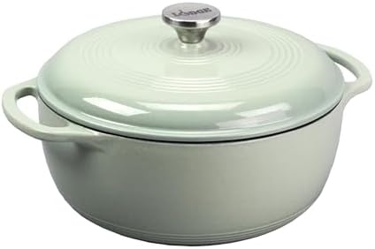 Lodge Essential Enamel Cast Iron Dutch Oven, 6 Quart, Desert Sage