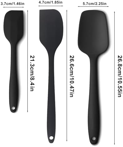 3 Pcs Silicone Spatula,Food Grade Rubber Spatula, Spatulas Silicone Heat Resistant, Used for Baking, Cooking, non Stick, Dishwasher Safe, BPA Free