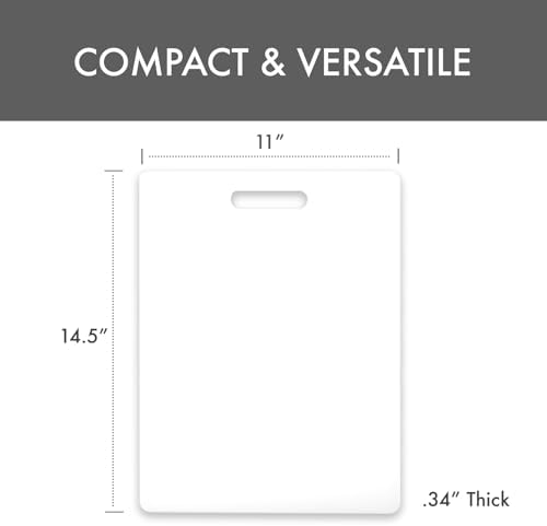 Dexas NSF Polysafe Cutting Board with Handle, 11 by 14.5 inches, White