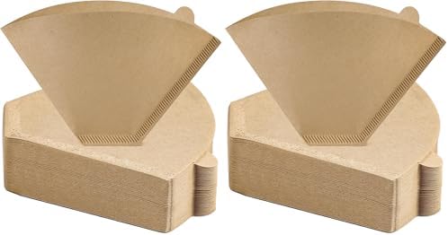 AOZITA #4 Cone Coffee Filters 8-12 Cup, 100 Count Unbleached Natural Coffee Paper Filters, No Blowout, Disposable Coffee Filter for Pour Over and Drip Coffee Maker (Pack of 2)