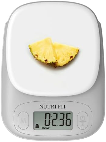 NUTRI FIT Small Food Scale Digital Kitchen Scales Weight Grams Ounces White