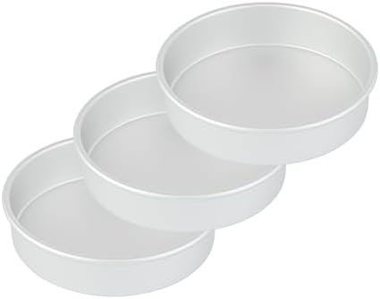 Restaurantware Aluminum Straight-Sided Cake Pan - Pack of 1 - Met Lux 8 x 2 Inches Round Baking Tin, Greaseproof, Even-Heating, Freezable - Anodized Aluminum Round Cake Pan Ideal For Baking