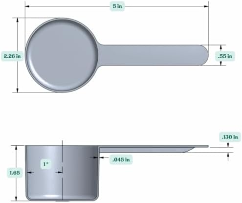 94 mL (94 CC | 3.18 Oz.) Long Handle Plastic Measuring Scoop for Coffee, Protein Powder, Pet Food, Spices, Grains, Dry Goods – Food-Grade BPA-Free (Pack of 1)