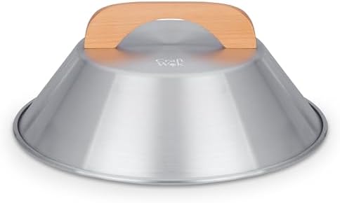 Craft Wok Dome Lid for 14-Inch Woks Traditional Dome Shaped with Wooden Handle Cover for 14 inch Woks Asian Cookware Aluminum / 732W3 (Pack of 2)