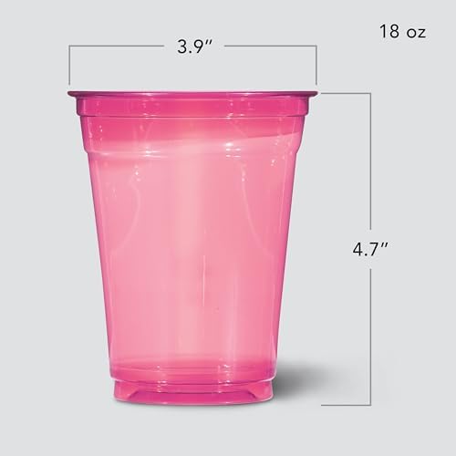 Hefty Party Perfect Tinted Plastic Cups, Red, Blue, Yellow, 18oz, 54ct