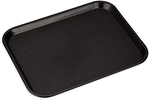 Carlisle FoodService Products Fast Food Cafeteria Tray, Durable Polypropylene with Slip-Resistant Surface, Stackable for Cafes and Schools, BPA-Free, Rectangular, Black