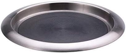 Service Ideas Tray, Built in Non-Slip Rubber Inserts, 9", Stainless Steel