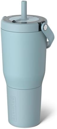 BrüMate Resa 35oz 100% Leakproof Travel Tumbler with Handle & Straw | Flexible SoftSip Straw | Silicone Sleeve for Durability | Stainless Steel | Cup Holder & Travel Friendly Water Bottle | (Mist)