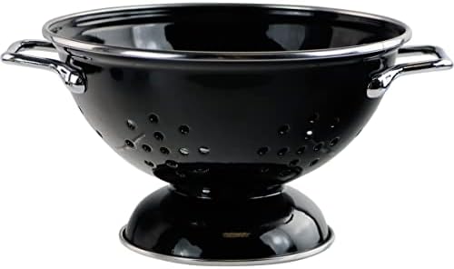 Calypso Basics by Reston Lloyd Powder Coated Enameled Colander, 1 Quart, Black