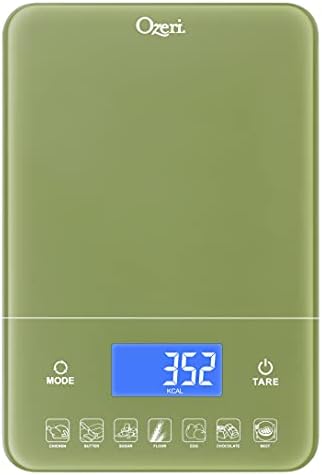 Ozeri Touch III 22 lbs (10 kg) Digital Kitchen Scale, in Tempered Glass