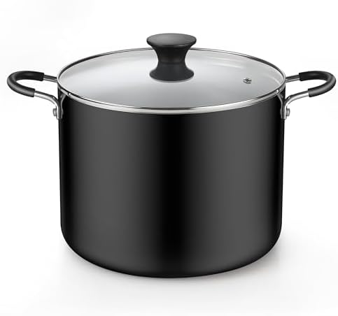Cook N Home 10.5 Quart Non Stick Stock Pot with Lid, Large Pots for Cooking