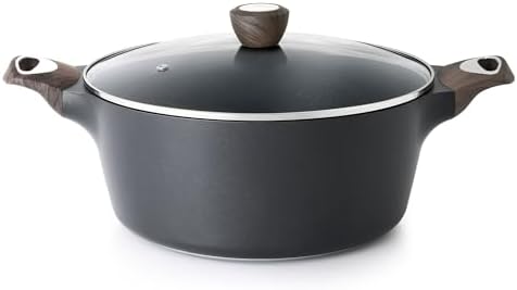 SENSARTE Nonstick Stock Pot with Lid, 2.6/4.5/6.6/8.5/11 QT Soup Pot Casserole Pot, Healthy Pasta Pot, Large Deep Cooking Pot, Big Sauce Pot Stew Pot, Induction Compatible, PFOA PFOS APEO Free, Black