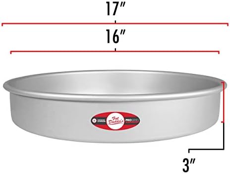 Fat Daddio's Round Cake Pan, 16 x 3 Inch, Silver