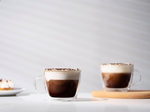 Bodum 15oz Double Wall Latte Mug, High-Heat Borosilicate Glass, Set of 2, Clear (Pack of 4)