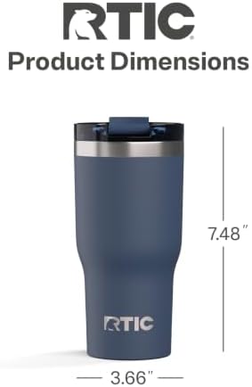 RTIC 20oz Essential Tumbler with Lid, Ceramic Lined, Navy
