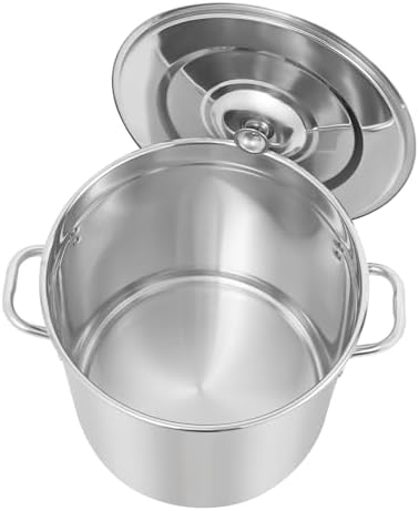 35 Quart 304 Stainless Steel Stockpot Commercial Large Stock Pot with Lid & Handles, Cookware Soup Pot for Boiling Cooking Stew, Induction Cooking Pot for Home Restaurant Hotel (33L/35Qt)