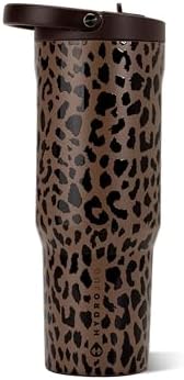 HydroJug Sport 32 oz Insulated Stainless Steel Water Bottle, Brown Leopard