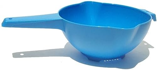 Tupperware 2 Quart Colander Strainer with Handle in Blue