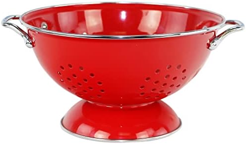Calypso Basics by Reston Lloyd Powder Coated Enameled Colander, 3 Quart, Red