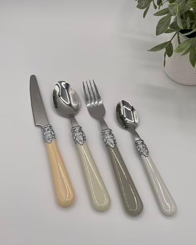 Gypsy Color Baroque Bone Mix & Match Stainless Steel Flatware Collection, Set of 16