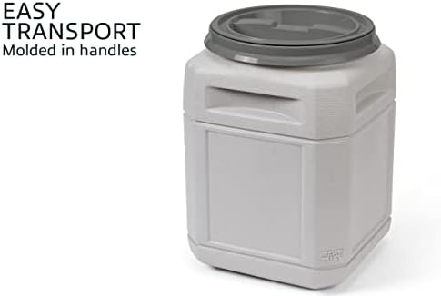Mighty Tuff Airtight Dog Food Storage Container – 10 Gal, up to 40 lb Capacity – Cat and Dog Food Container with Twist Lid & Handles – BPA-Free, Made in USA
