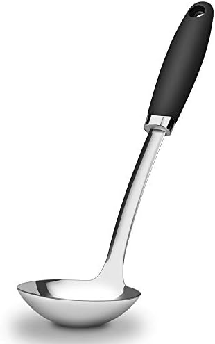 12-Inch Stainless Steel Soup Ladle, Metal Ladle Spoon, Silver