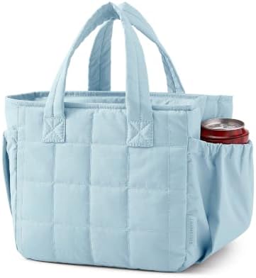 BAGSMART Lunch Bag Women Small Cute Quilted Insulated Leakproof Lightweight