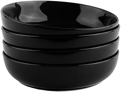 KooK Pasta Bowls, For Soups & Salads, Set of 4, 40 oz, Charcoal