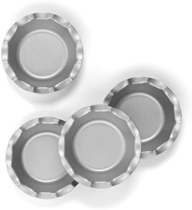 Cuisinart 4 Piece Fluted Tartlet Pan Set, Mini, Steel Gray