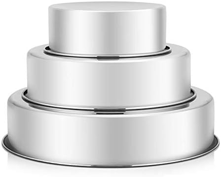 P&P CHEF Cake Pan Set of 3, 6" + 8" + 9.5" Round Baking Layer Cake Pan Tin