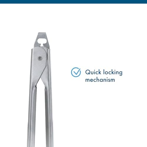 EDLUND 3-Pack Tong Set – Commercial Grade Stainless Steel Tongs (7", 9", 12"), Heavy Duty Grip, Locking Mechanism, Made in USA