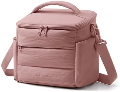 BAGSMART Lunch Box for Women, Cute Quilted Insulated Lunch Bag Sloped-lid