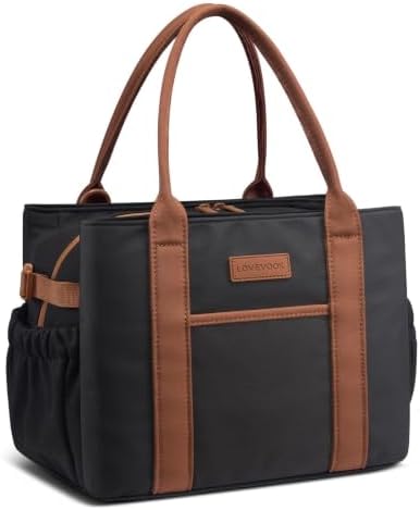 LOVEVOOK Insulated Lunch Bag Women with Triple Compartments & Bottle Holder
