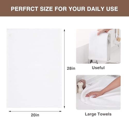 Homaxy 100% Cotton Oversized Waffle Weave Kitchen Towels 8-Pack, White
