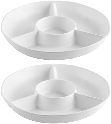 Melamine Chip and Dip Serving platter, 13’’ Serving Tray, Set of 2