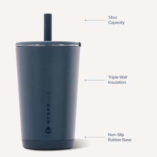 HydroJug Everyday Tumbler 14 oz, Ceramic-Lined Straw Cup, Cascade