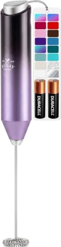 Zulay Kitchen Powerful Milk Frother AA Batteries Included – Ultra Fast Handheld Drink Mixer with Stainless Steel Whisk Stirrer for Coffee, Protein, Matcha & More, Frother Wand Electric Frothmate