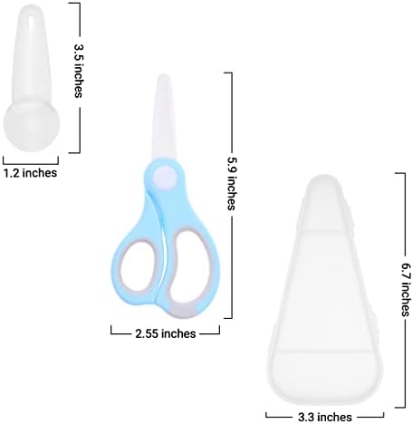 Ceramic Baby Food Scissors - Portable Shears - Healthy Food Cutter with Dust Cover and Storage Case - Cuts Meat, Chicken, Vegetables, Fruits (2-Pack)