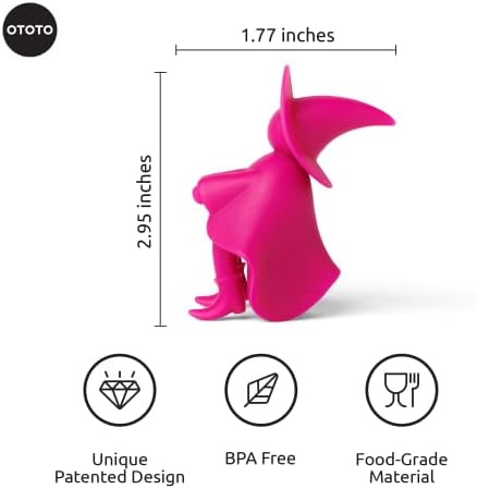 OTOTO Agatha Spoon Holder - Goth Cute Spoon Rest for Stove Top, Gothic, Spooky Cooking Gifts, Witchy Gifts, Cool Kitchen Gadgets, Halloween Gifts (Pink)