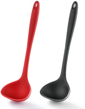 Silicone Soup Ladle Set for Cooking, Serving Sauces, Soups and Gravies