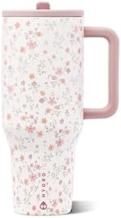 HydroJug Traveler 32oz, Insulated Tumbler with Handle & Straw, Mangolia