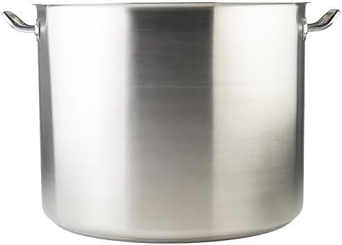 Winco Silver 80 qt Stainless Steel Stock Pot with Cover